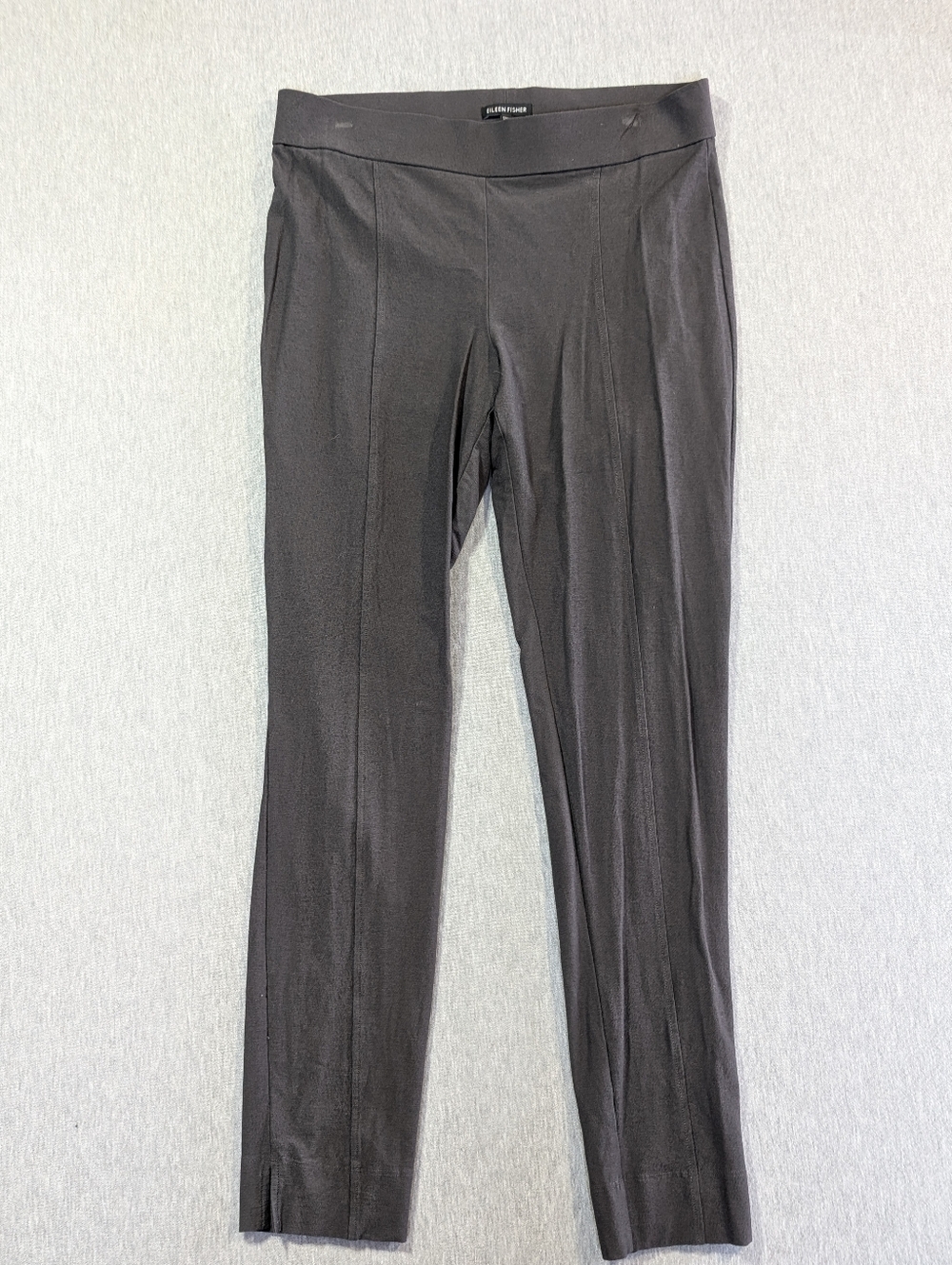 Eileen Fisher Stretch Crepe Slim Pants Women's Medium Gray Pull On